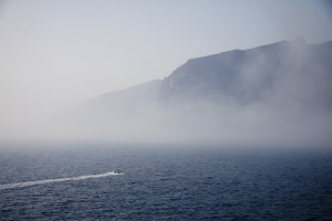 Calima - Fahrt in den Nebel